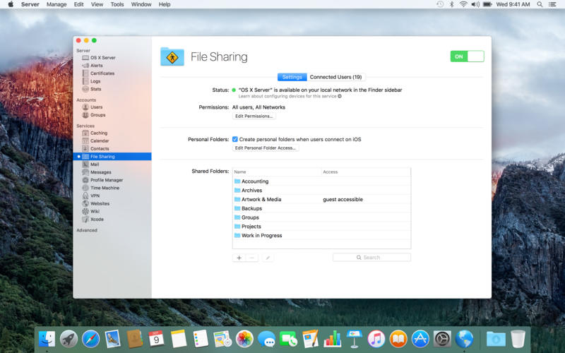 os x server app fails on configuring services