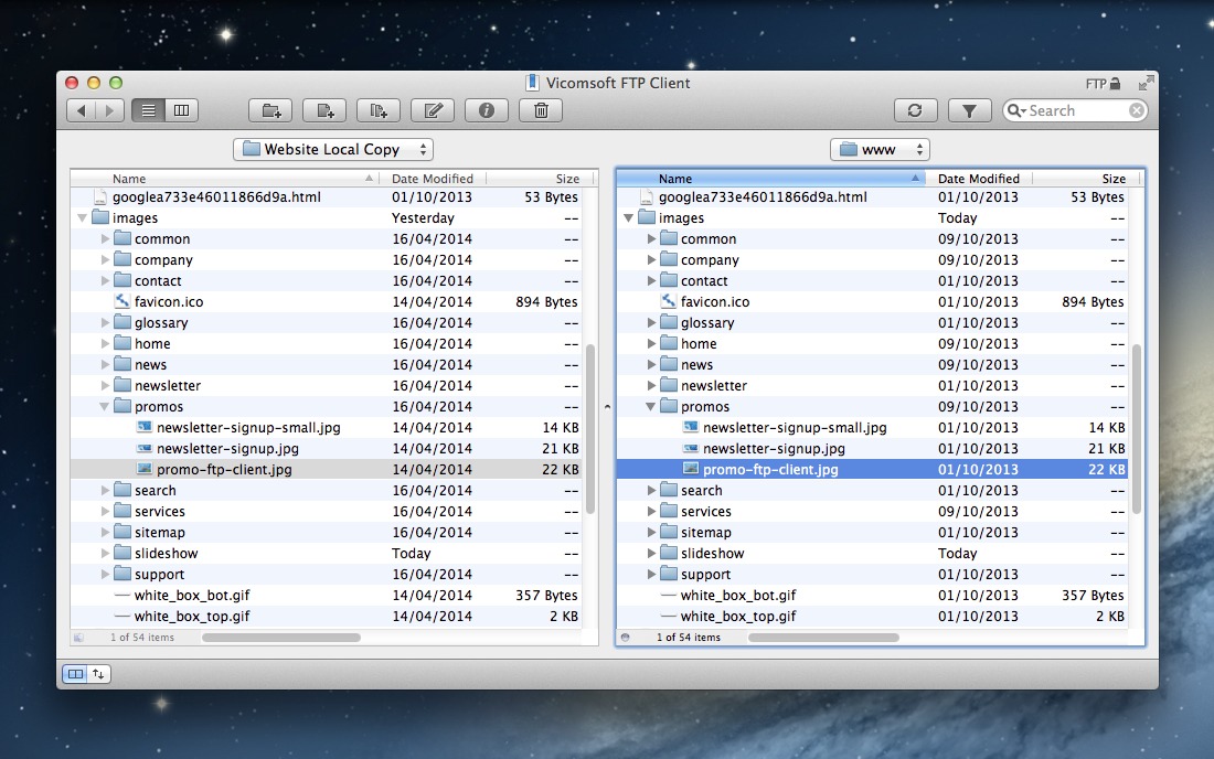 Vicomsoft FTP Client 5.5 download » OS X