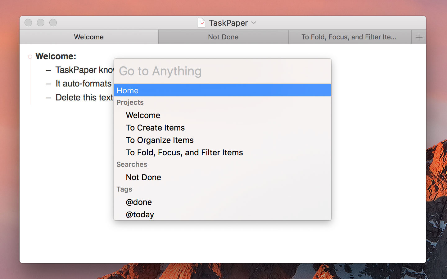 taskpaper theme notes