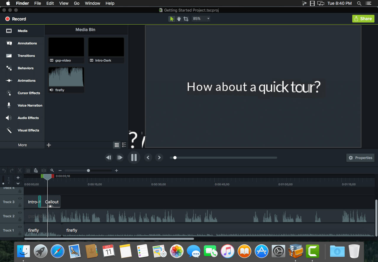Visual Effects Camtasia