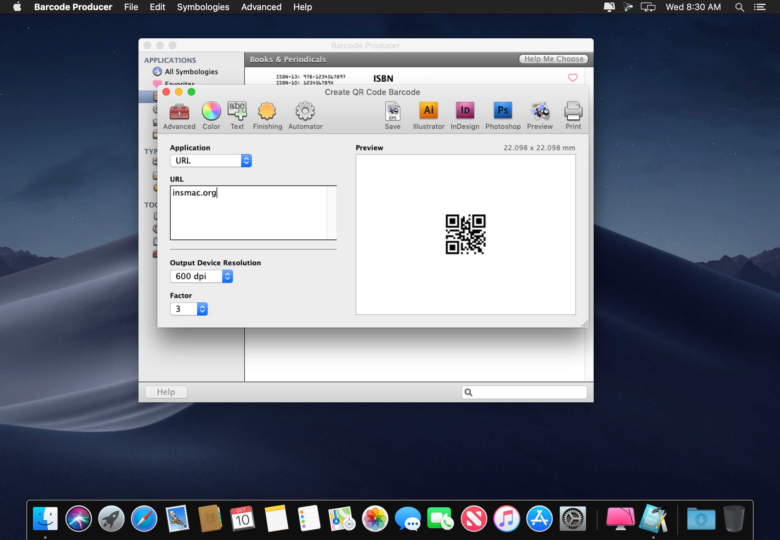 barcode producer osx