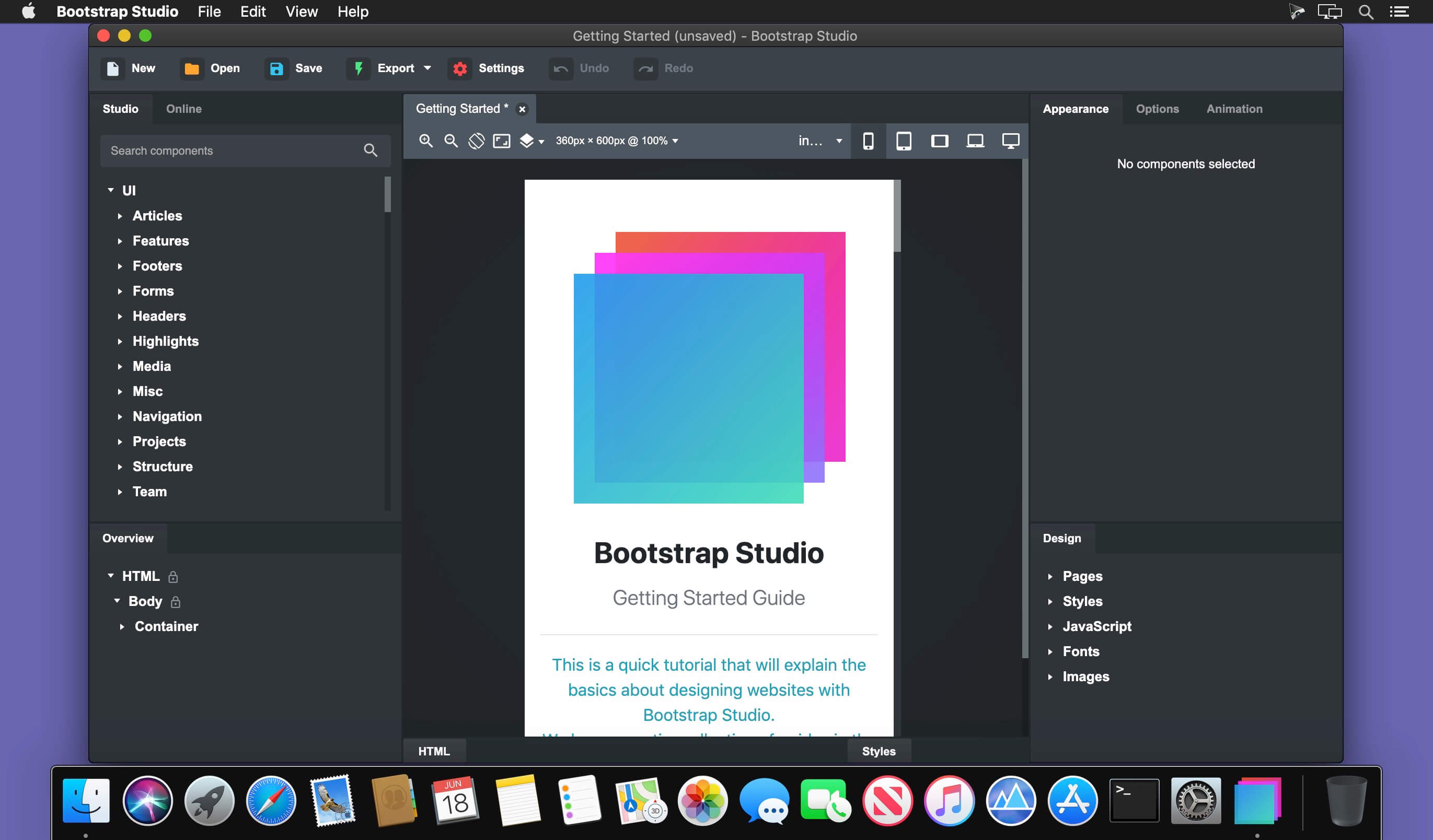 download the new version for iphoneBootstrap Studio 6.4.2