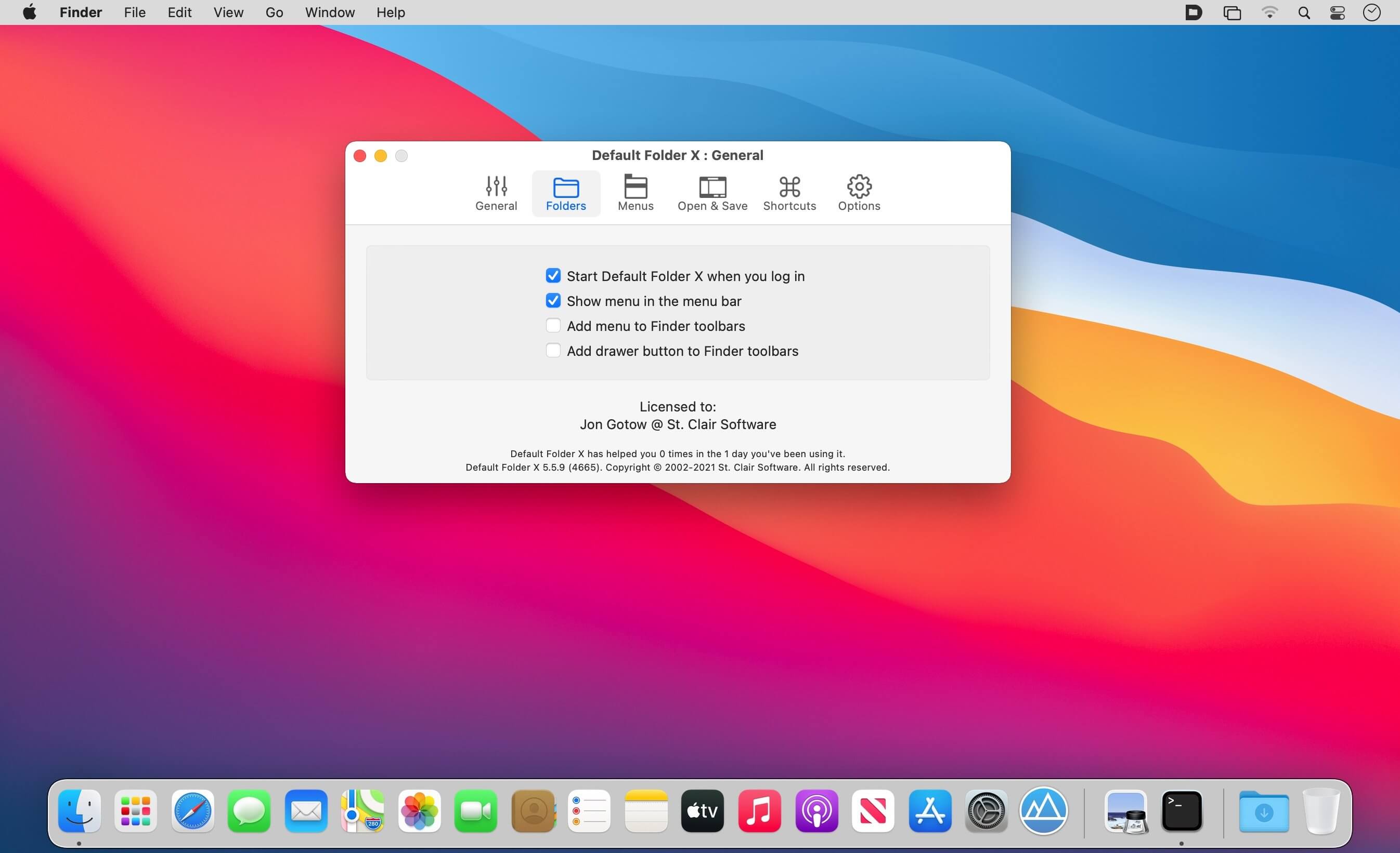 default folder x for mac