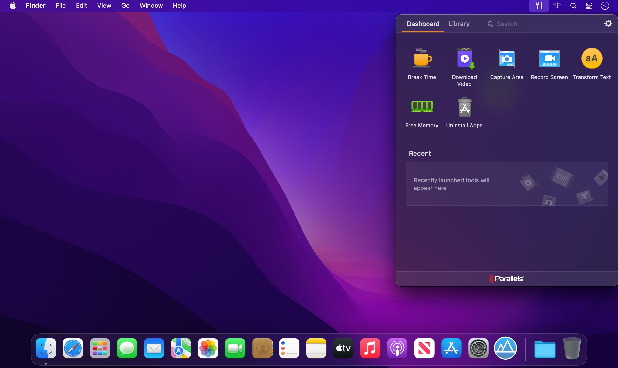 uninstall parallels toolbox